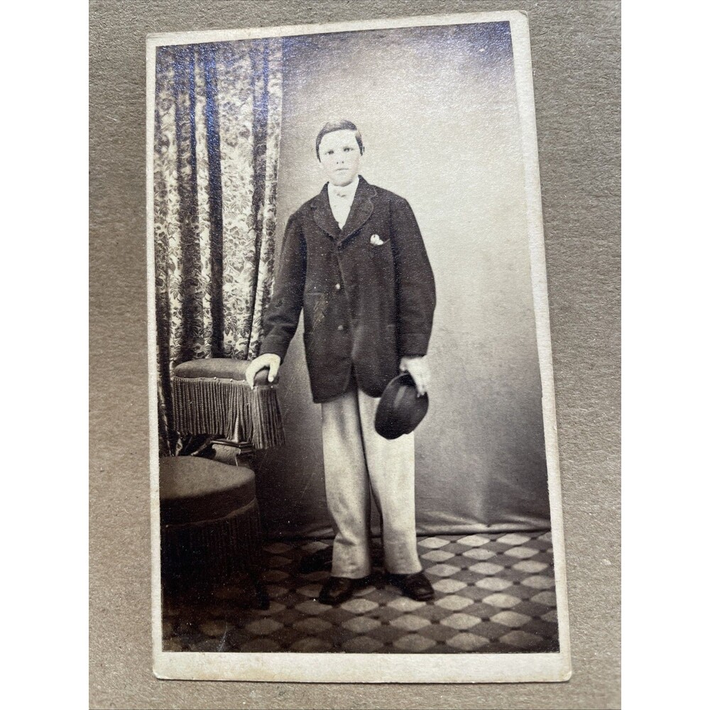 Antique Cabinet Card Photo Victorian Man Josiah Knecht Travelling Artist